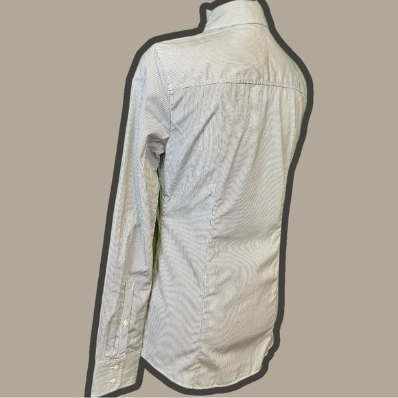 NWT J. Crew Factory Haberdashery Blue & White ‘Striped Classic Button-Up Shirt’ - Picture 6 of 13